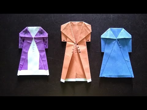How to make paper coat DIY origami easy tutorial. Paper dress, raincoat.🧥🥼