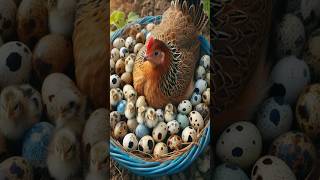 Download lagu A Hen Hatching Many Quail Bird From Eggs on The Blue Basket #youtube mp3
