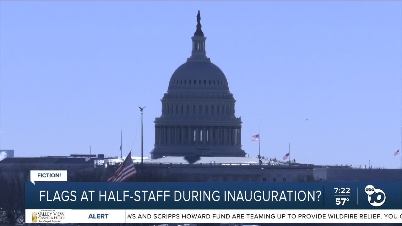 Fact or Fiction: Flags to fly at half-staff during Trump inauguration?