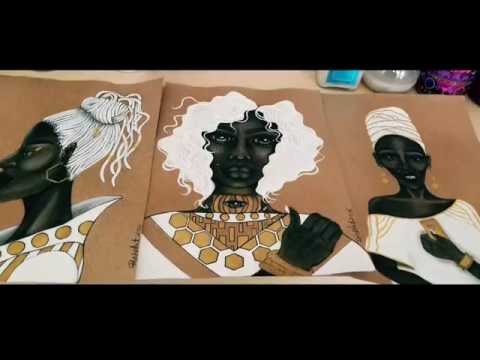 Charcoal and acrylic mixed media art #159