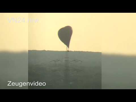30.09.2018 - VN24 - Heißluftballon hängt an Hochspannungsleitung in Bottrop