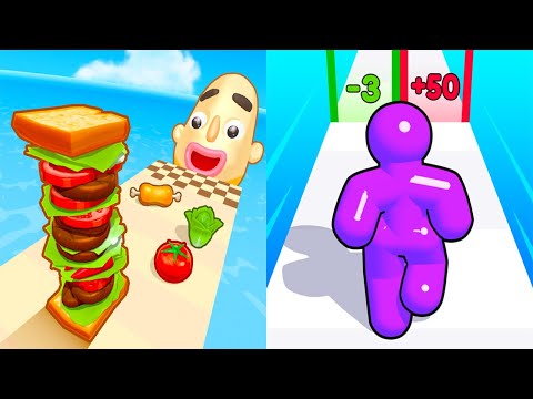 Sandwich Runner VS Tall Man Run - All Levels SpeedRun Gameplay Android iOS Ep 1