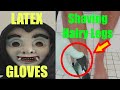 ASMR No Talking Razor Shaving With Latex Gloves Removing Body Hair With Shaving Cream