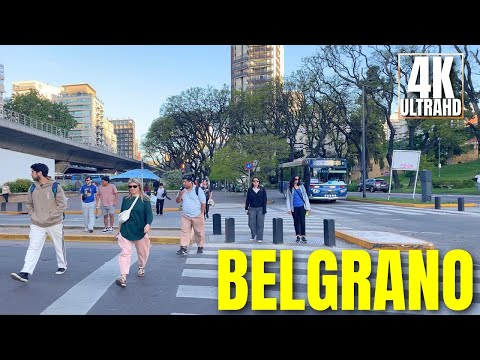 [4K] Belgrano City Walk | One of the Most Beautiful Areas of Buenos Aires, Argentina