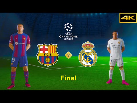 FC 24 - FC BARCELONA vs. REAL MADRID - Ft. Haaland, Mbappé - UEFA CHAMPIONS LEAGUE FINAL - [4K]