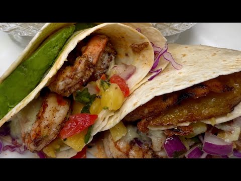Jerk Shrimp Wrap with Pineapple Salsa|Jamaican Style|THE RAINA’S KITCHEN