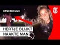 Vriendinnen schrikken van naaktloper