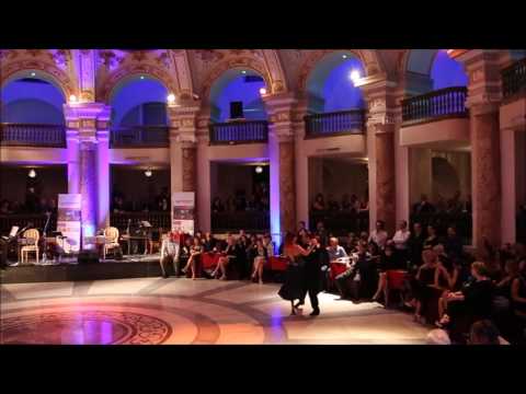  Tania Grisostomi  and  Luigi Bisello  are  dancing  at  Naples International Tango Festival  in  2016