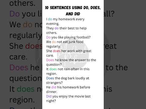 "Using Do, Does, and Did: 10 Practical Sentence Examples for English Learners"