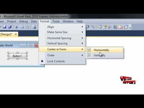 VB 2010 Tutorial #2 | "Hello World" (Your First Application!)