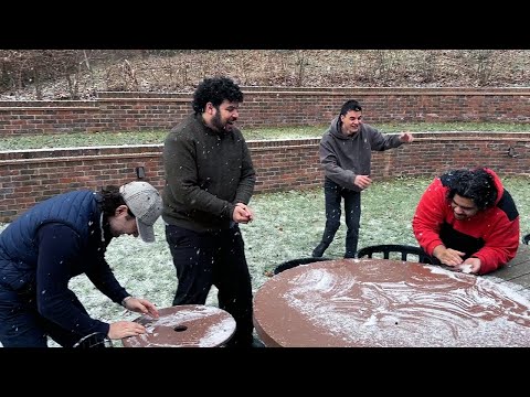 4 Grown Men Play In The Snow...