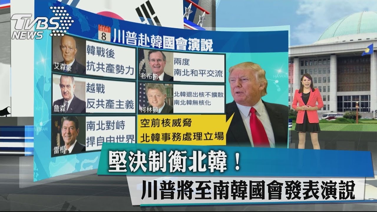堅決制衡北韓! 川普將至南韓國會發表演說