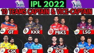 IPL 2022 | All Teams Captains and vice-captain List | IPL 2022 All Teams Confirmed Captain List