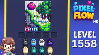 Pixel Flow Level 1558 Solution Walkthrough