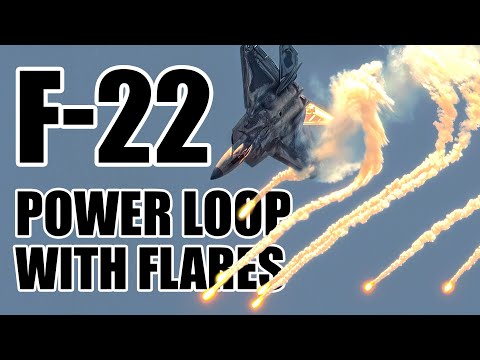 F-22 Raptor | Power Loop With Flares | Cherry Point 2024