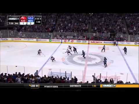 Andrew Ladd 2nd goal 2-1 Feb 28 2013 NJ Devils vs Winnipeg Jets NHL Hockey