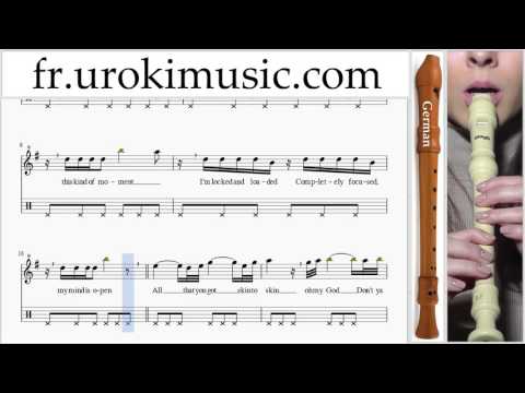 Cours de Flute à bec G  Ariana Grande Dangerous Woman Partie#2 Partitions Mélodie Сhansons Tuto Comm