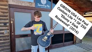 Video thumbnail for GIBSON USA Les Paul Custom Lite *1 OF 250 "Ebony + Dark Rosewood" (2016) by Squealing Pig Guitars