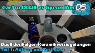 CarPro DLUX vs Gyeon Rim - Duell der Felgen-Keramikversiegelungen - Teil 1: Auftrag und Test-Start