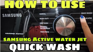 How to use samsung active water jet  | How to use quick wash in samsung smart care washing machine