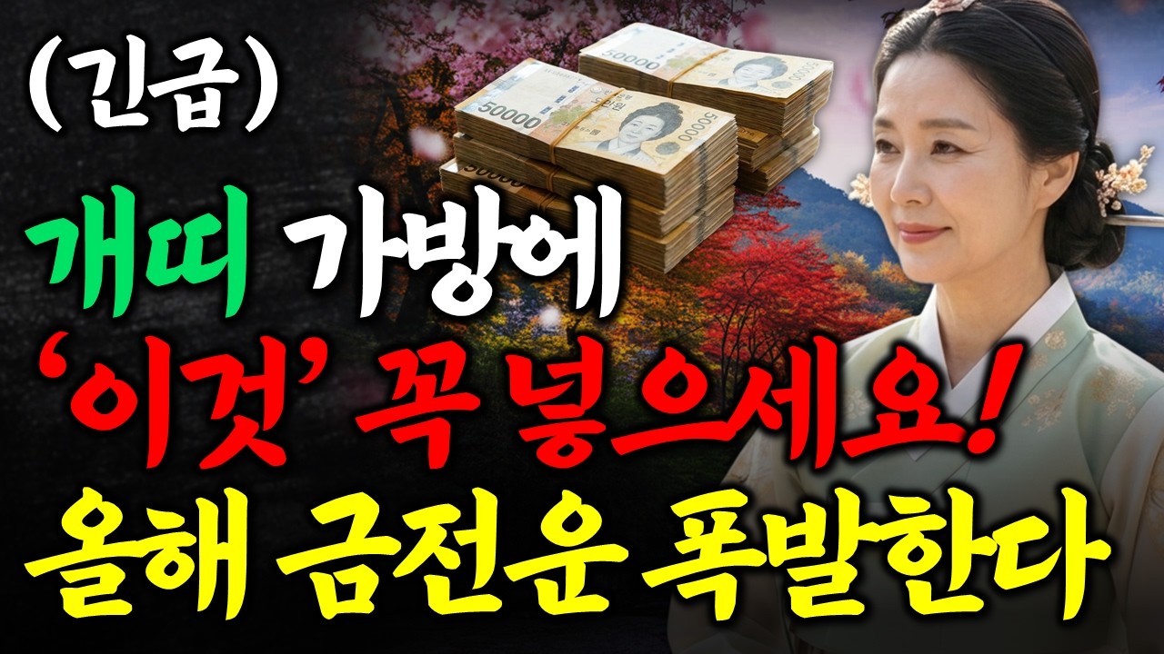개띠 올해 초대박 납니다! 가방 안 쪽에 '이거' 꼭 넣고 다니세요 26년 금전운 대폭발해서 돈복 쏟아집니다 개띠금전운세