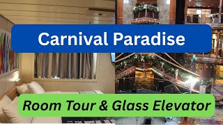Carnival Paradise Room Tour & Glass Elevator Ride