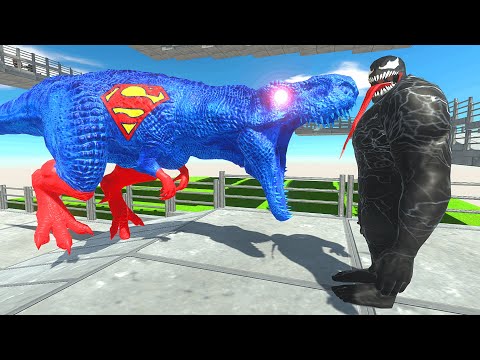 SUPERMAN T-REX DEATH CLIMB - Animal Revolt Battle Simulator