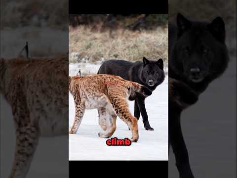 Alpha Black Wolf VS Lynx in The Wild! #shorts