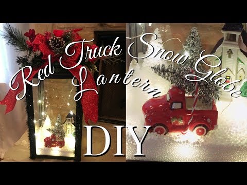 Dollar Tree DIY Christmas Snow Globe Lantern | Red...