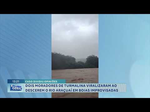 Turmalina: Moradores viralizam ao descer rio Araçuaí em boias.