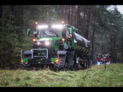 REBO Rack Steel Buddy bekämpft Feuer auf Raupenlaufwerk
