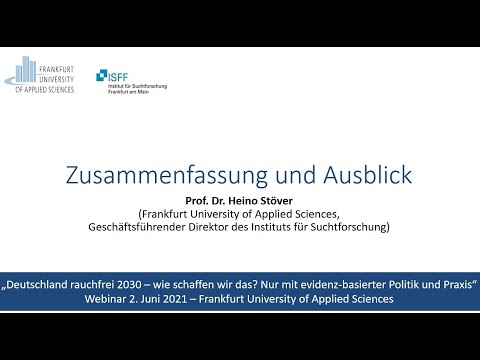 Deutschland rauchfrei 2030/ Germany smokefree 2030 – Part 7 – Heino Stöver
