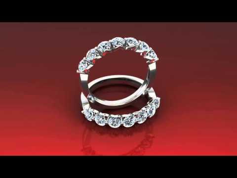 1 Carat 7 Stone Shared Prong Wedding Ring for $1049.99 - (SI2 Clarity)