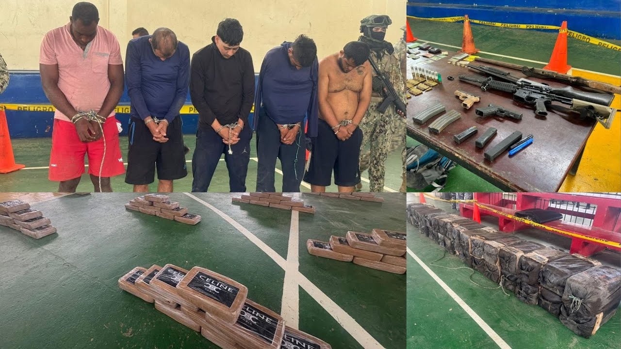 Armada incauta 1.216 bloques de droga (valor superior a USD 25 millones) y captura a 5 colombianos en San Lorenzo
