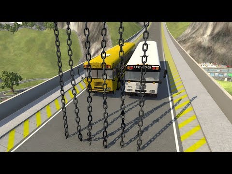 Vertical Giant Chain Crashes High Speed Car Jump #1 - BeamNG.drive Deadly Car Jump With Chain