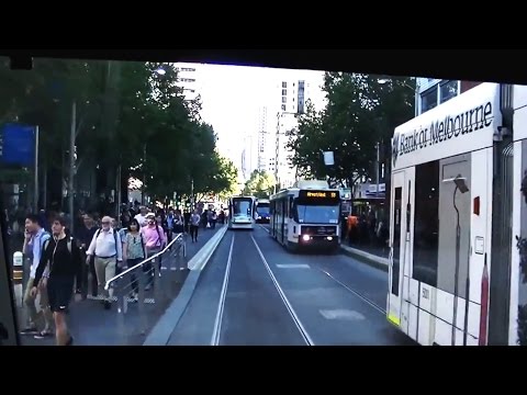 Driver's View Melborne Tram 19 Pt 2  Royal Pde to Flinders St