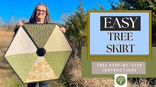 Make a Quick & Easy Christmas Tree Skirt with your Sewing Machine, FREE Quilt Tutorial