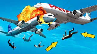 Dramatic Escape: Passengers Falls Out During A330 Collision | GTA 5