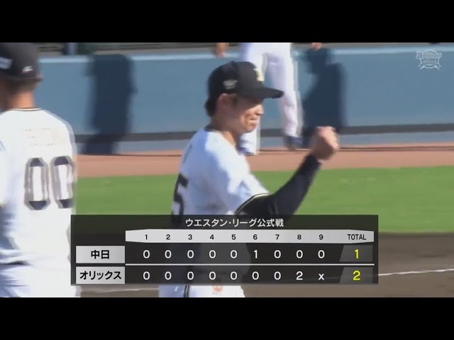 【ファーム】3人でピシャリ!! バファローズ・阿部翔太 1回をわずか9球で抑える圧巻の投球!! 2023年9月13日 オリックス・バファローズ 対 中日ドラゴンズ