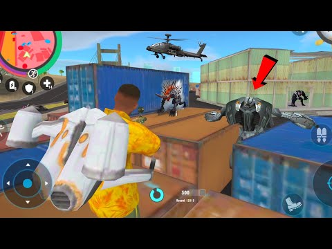 Real Gangster Crime (Real Hero Fight on Container) Car Robot Got tangled in Container - Gameplay HD