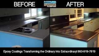 preview picture of video 'Epoxy concrete resurfacing Meriden CT countertop and bartop restoration'