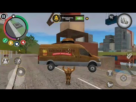 Rope Hero:(Mutant Man landing helicopter on container. Stone giant lift cars with hand.#ropehero