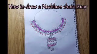 How to Draw a Necklace (Easy step by step drawing)
