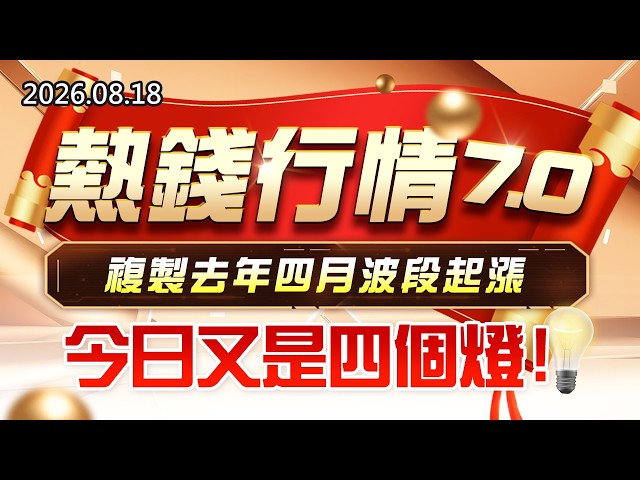 20260818《股市最錢線》#高閔漳 ” 熱錢行情7.0，複製去年四月波段起漲！今日又是四個燈”