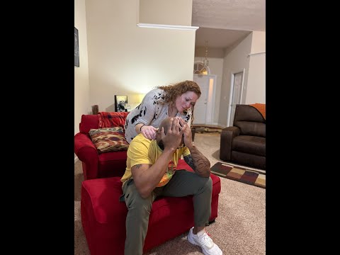 Bethany tries to calm Larry down after he flips a chair