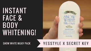 Instant Face & Body Whitening! | Secret Key Snow White Milky Pack
