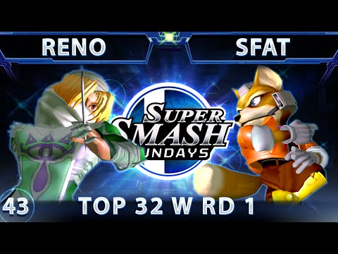 SSS 43 - Reno (Sheik) Vs. CLG SFAT (Fox) SSBM Top 32 Winners Round 1 - Smash Melee