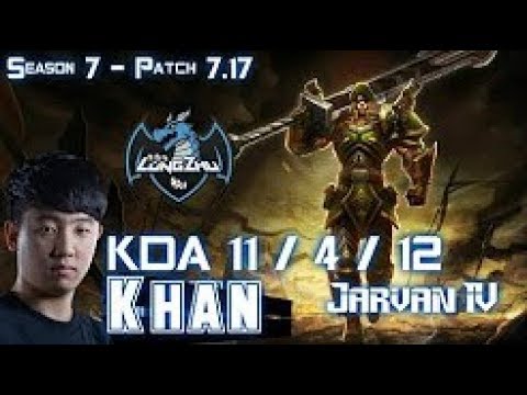 LZ Khan JARVAN IV vs LEE SIN Jungle - Patch 7.17 KOREA Ranked