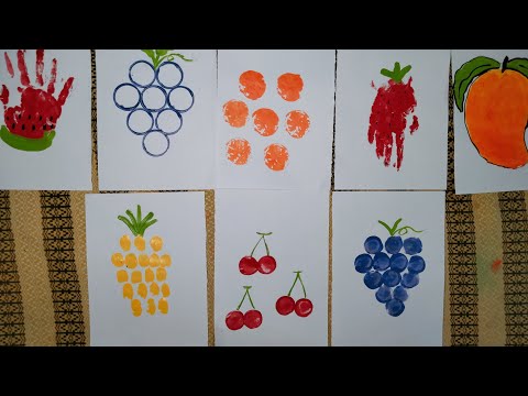 fruits painting for kids #cherry#grapes#pineapple #watermelon #straberry #mango