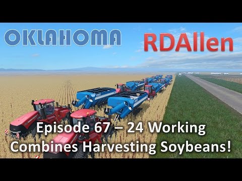Farming Simulator 15 Oklahoma E67 - 24 Combines, 10 Grain Carts, 6 Trucks!